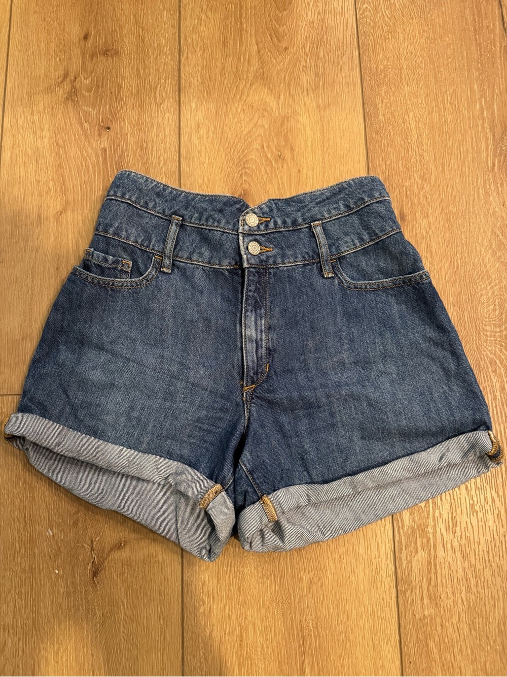 Banana Republic Dark Blue Rolled Hem Denim Shorts